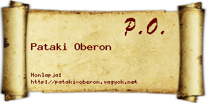Pataki Oberon névjegykártya